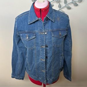 Embellished jean jacket Small NWOT